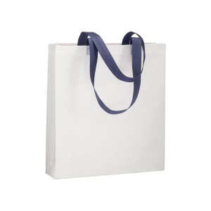 Shopper avec soufflet en TNT 80g/m2 thermosoudé, anses longues 4
