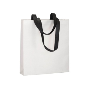 Shopper avec soufflet en TNT 80g/m2 thermosoudé, anses longues 7