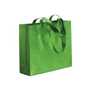 Sac shopper avec soufflet en non tissè laminé thermsoudé, anses longues 5
