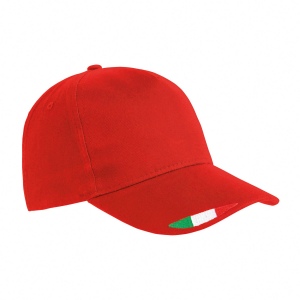 Casquette en coton, 5 panneaux avec broderie tricolore 5