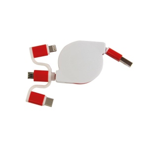 Cable d'alimentation USB type C, lightning, micro USB retractable 18