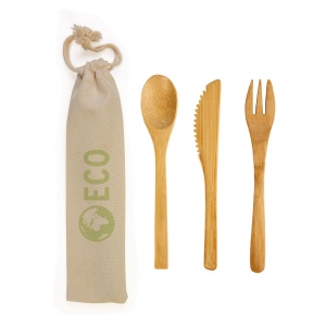 Set de table en bambou et pouch en coton 2