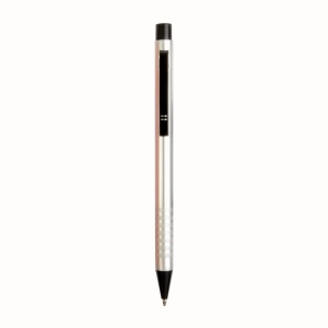 Stylo en aluminium avec clip en plastique noir