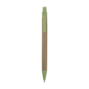 Stylo à déclic en papier recyclé avec détails en paille de blé (50%) et PP (50%)