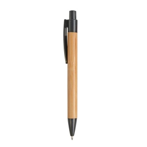 Stylo à déclic en bambou avec  détails paille de blé (50%) et PP (50%) 11