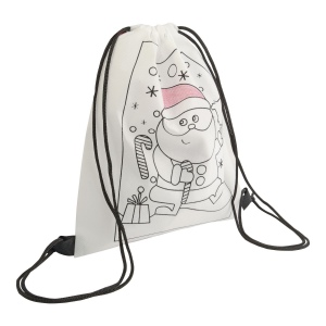 Set de 5 crayons de couleur en cire de forme cylindrique, dans un mini sac à dos coloré 4