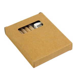 Set composé de 6 crayons en bois, taille-crayon en plastique et album, dans une boite 2