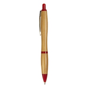 Stylo à declic en bambou avec détails chromés 9