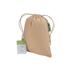 Pochon cadeau en coton organique, 140 g/m2, 15 x 20 cm