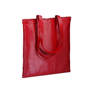 Shopper en polycoton brillant 38x42 cm, anses longues 2
