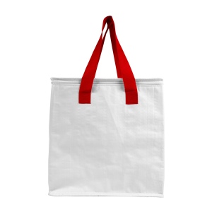 Sac isotherme en PP laminé 120 g/m2, anses colorées, fermeture éclair 16
