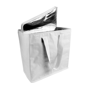 Sac isotherme en PP laminé 120 g/m2, anses colorées, fermeture éclair 20