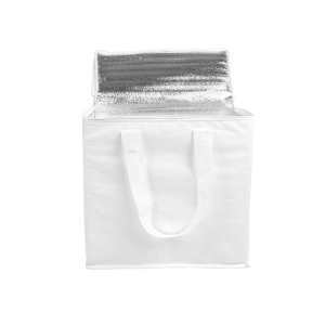 Sac isotherme en PP laminé 120 g/m2, anses colorées, fermeture éclair 21