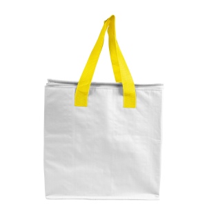 Sac isotherme en PP laminé 120 g/m2, anses colorées, fermeture éclair 10
