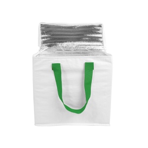 Sac isotherme en PP laminé 120 g/m2, anses colorées, fermeture éclair 15