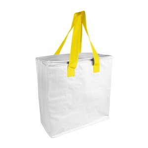 Sac isotherme en PP laminé 120 g/m2, anses colorées, fermeture éclair 3