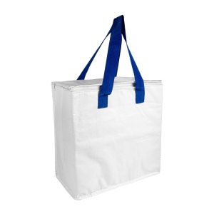 Sac isotherme en PP laminé 120 g/m2, anses colorées, fermeture éclair 2