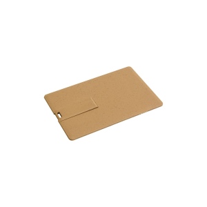 Clé USB de 4 Gb en forme de carte, en paille de blé et PP. Possibilité d'import sur demand