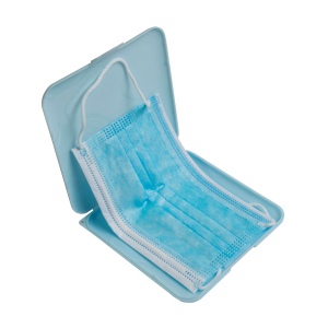 Etui porte-masque en PP avec traitement anti-bactérienne. ISO 22196 9
