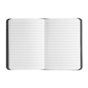 Carnet avec couverture en R-Pet, avec élastique, feuilles à lignes, coloris blanc 4