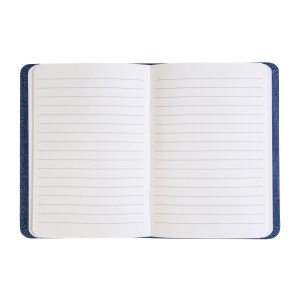 Carnet avec couverture en R-Pet, avec élastique, feuilles à lignes, coloris blanc 5