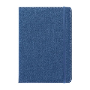 Carnet avec couverture en R-Pet, avec élastique, feuilles à lignes, coloris blanc 3