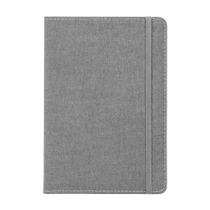 Carnet avec couverture en R-Pet, avec élastique, feuilles à lignes, coloris blanc