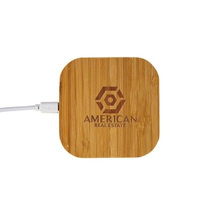 Socle de charge wireless en bambou  - Input 5V/2A , Output 5V/1A , Puissance de transmissi 6