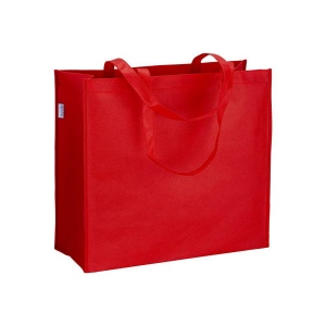 Tote-bag avec soufflet en R-pet   80g/m2, anses longues 4