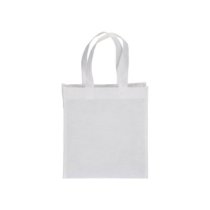 Tote-bag mini en R-pet 80 g/m2 avec soufflet, anses courtes 16