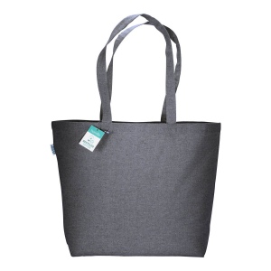 Tote-bag avec soufflet en coton recyclé 190 g/m2, anses longues 24