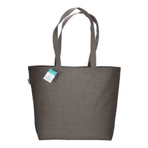 Tote-bag avec soufflet en coton recyclé 190 g/m2, anses longues 30
