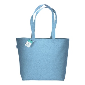 Tote-bag avec soufflet en coton recyclé 190 g/m2, anses longues 14