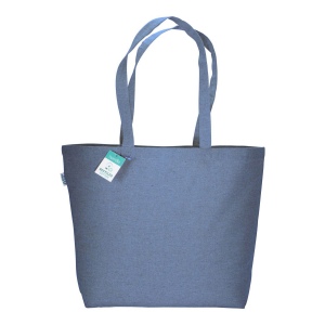 Tote-bag avec soufflet en coton recyclé 190 g/m2, anses longues 18
