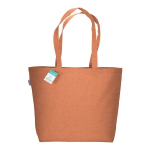 Tote-bag avec soufflet en coton recyclé 190 g/m2, anses longues 20