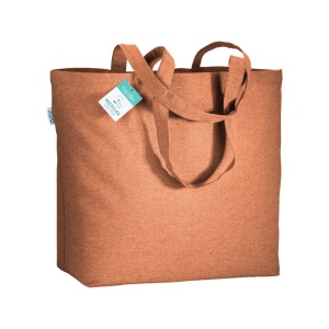 Tote-bag avec soufflet en coton recyclé 190 g/m2, anses longues 6