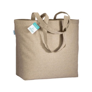 Tote-bag avec soufflet en coton recyclé 190 g/m2, anses longues 2