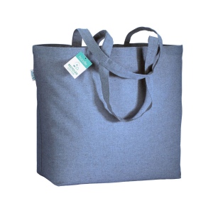 Tote-bag avec soufflet en coton recyclé 190 g/m2, anses longues 5