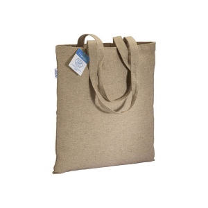 Tote-bag en coton recyclé à impact carbone neutre 280 g/m2, anses longues 2