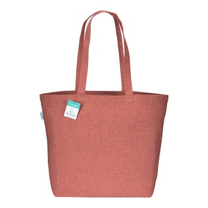 Tote-bag avec soufflet à la base en coton recyclé 280 g/m2, anses longues 28