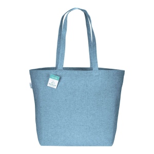 Tote-bag avec soufflet à la base en coton recyclé 280 g/m2, anses longues 14