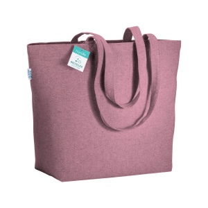 Tote-bag avec soufflet à la base en coton recyclé 280 g/m2, anses longues 4