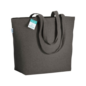 Tote-bag avec soufflet à la base en coton recyclé 280 g/m2, anses longues 11