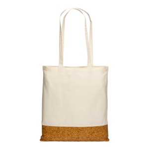 Tote-bag en coton 135g/m2, base en liège, anses longues 3
