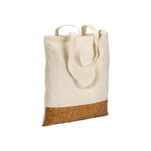 Tote-bag en coton 135g/m2, base en liège, anses longues 2