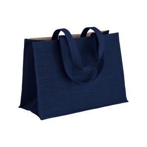 Tote-bag avec soufflet en coton 280 g/m2, détails en toile de jute, anses longues 16