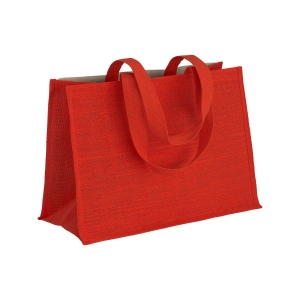Tote-bag avec soufflet en coton 280 g/m2, détails en toile de jute, anses longues 20