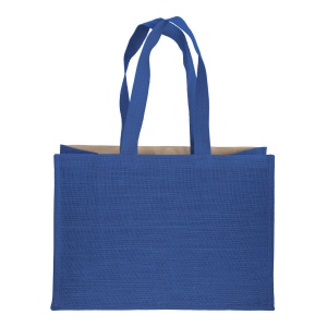 Tote-bag avec soufflet en coton 280 g/m2, détails en toile de jute, anses longues 13