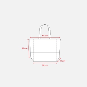 Tote-bag avec soufflet en coton 280g/m2, avec base en toile de jute, anses longues 4
