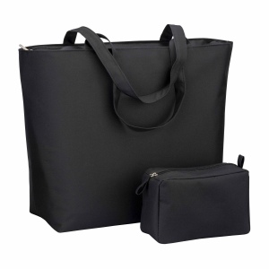 Sac de plage en polyester 300D avec anses longues et fermeture éclair 17